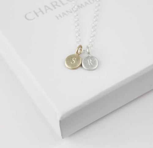 Image of PERSONALISED INITIAL NECKLACE IN SILVER AND GOLD