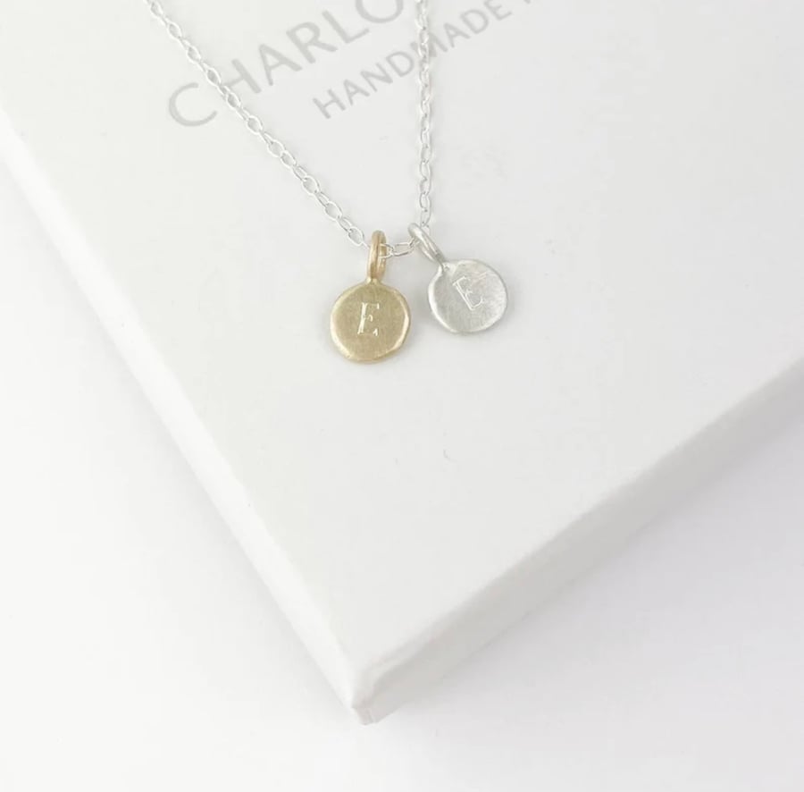 Image of PERSONALISED INITIAL NECKLACE IN SILVER AND GOLD 