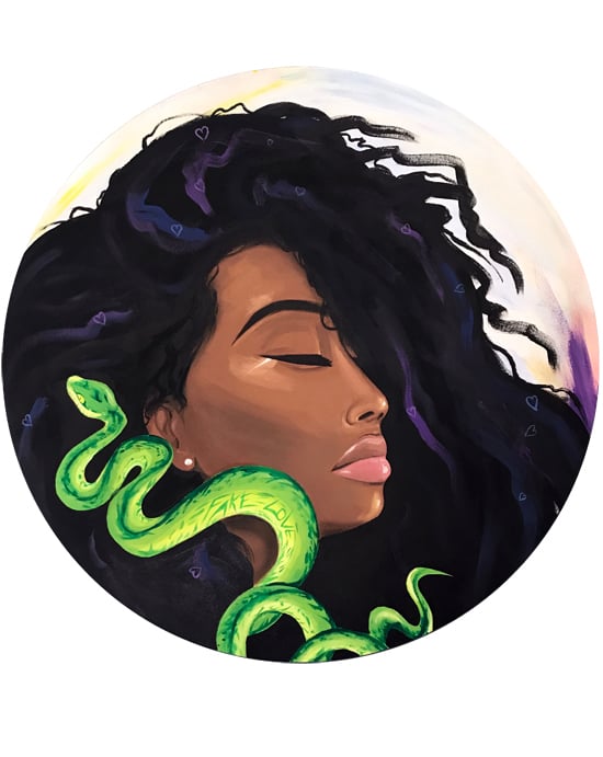 Image of Careful who you Heart (Round Acrylic Painting)