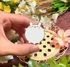 Image of Round Bunny Friend Enamel Pin