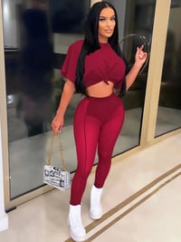 Image 1 of Crop Top w/ Sheer Pants