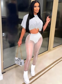 Image 2 of Crop Top w/ Sheer Pants