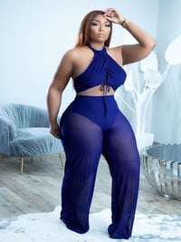 Image 3 of Sleeveless Top W/ Mesh Chiffon Pants