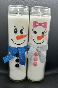 Snowman/Snowwoman Candle Set