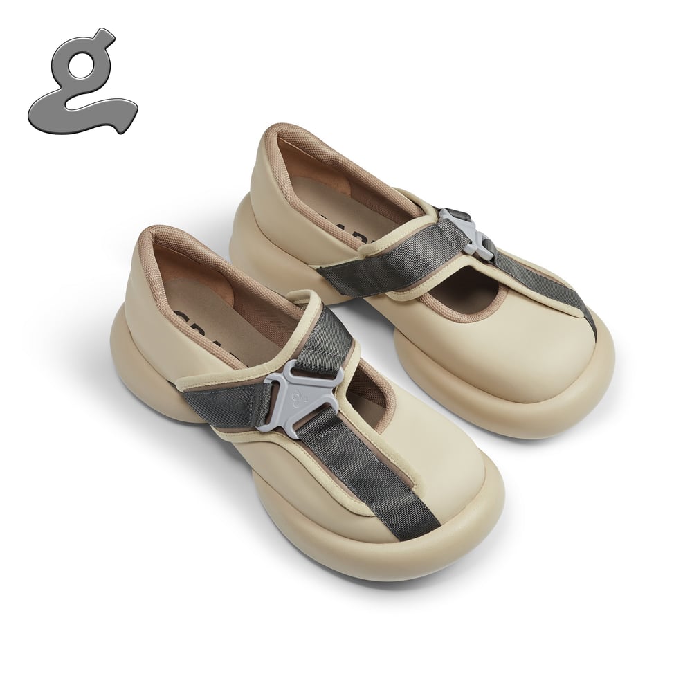 Image of Khaki Safety Buckle Mary Jane shoes