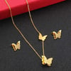 18k Gold Plated Butterfly Heart Charm Necklace