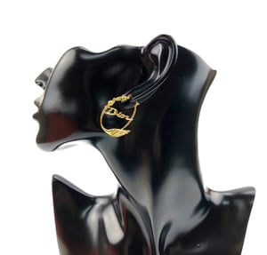 Image of NOW $250 💥 AUTH DIOR Metal Script Gold Hoops
