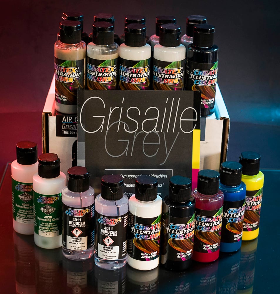 Image of AIR OIL AND LEAD - STEVE GIBSON GREY MASTER AIRBRUSH SET