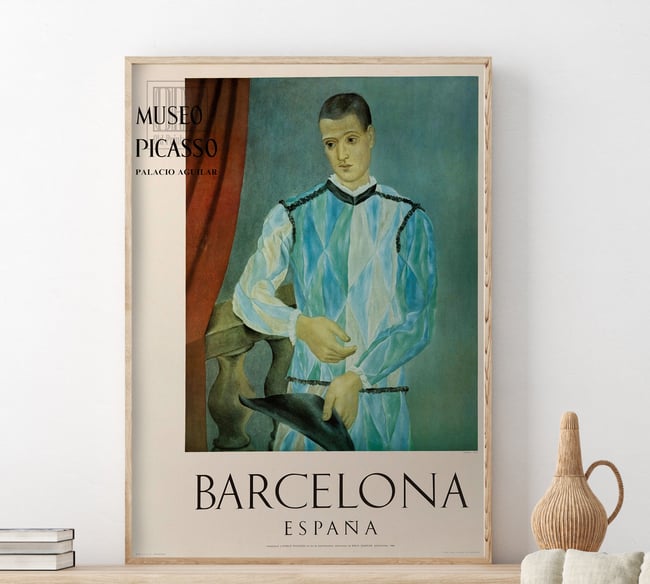 Pablo Picasso | Harlequin | Museo Picasso | 1966 | Exhibition Poster | Wall Art Print | Home Decor