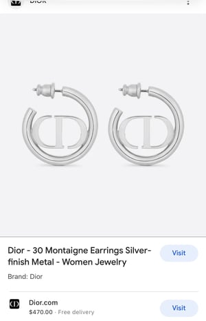 Image of Dior 30 Montaigne Sterling Silver Earrings 