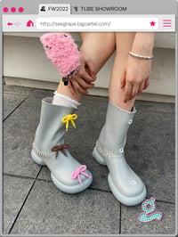 Image 2 of Grey Detachable Bow Boots