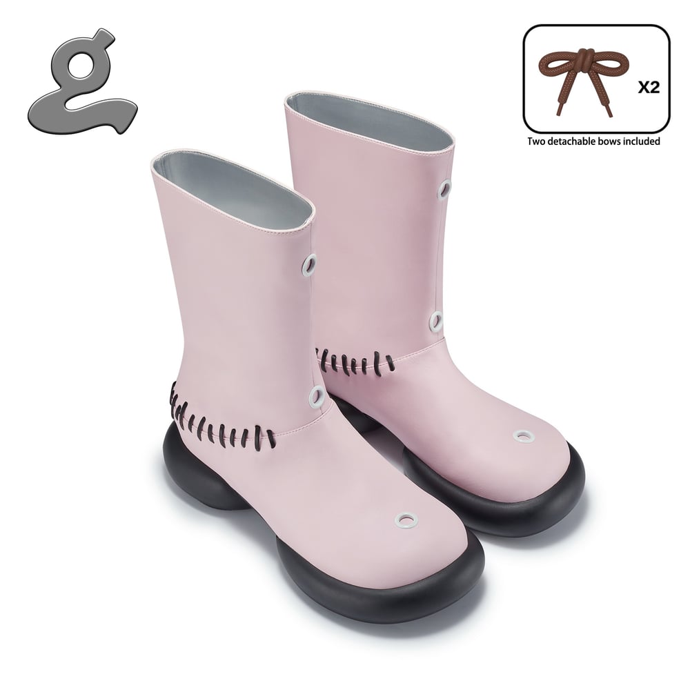 Image of Pink Detachable Bow Boots