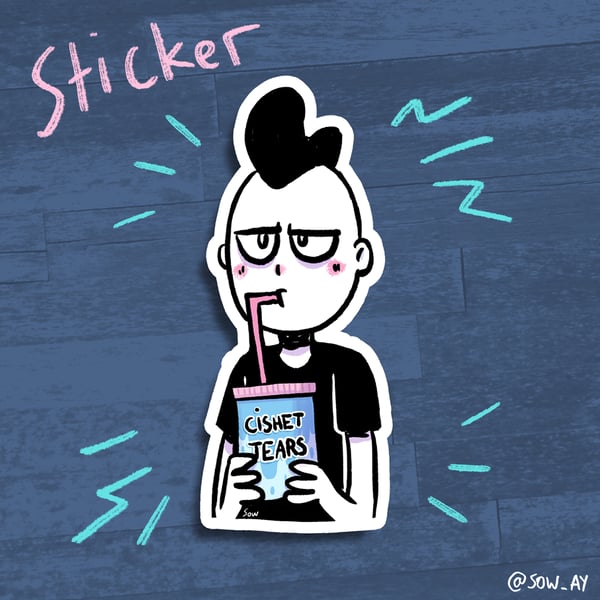 Image of Cishet Tears - Sticker 