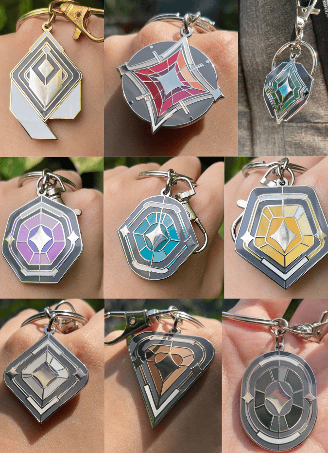 Valorant Rank Keychains Rainebeer