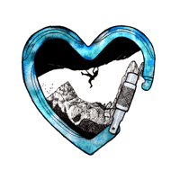 Image 3 of Blue heart climbing - transparent sticker