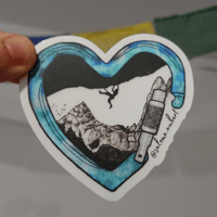 Image 2 of Blue heart climbing - transparent sticker