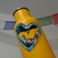 Image 1 of Blue heart climbing - transparent sticker