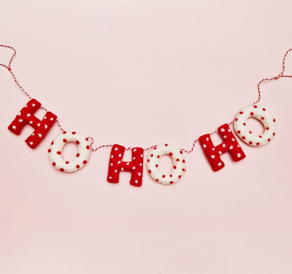 Image of HO HO HO Polka Dot Christmas Garland.