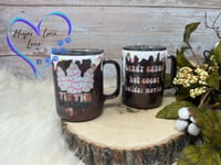 Image 1 of 10oz Brown Tis the Season and Candy Canes Hot Chocolate Mugs