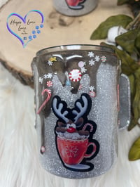 Image 4 of 10oz White Reindeer Hot Chocolate Mugs