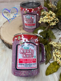 Image 2 of 10oz Pink Candy Canes Hot Chocolate Mugs