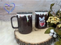 Image 1 of 10oz Brown Reindeer Hot Chocolate Mugs