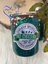 Image 2 of 10oz Green Reindeer  Brewed Hot Chocolate Mugs