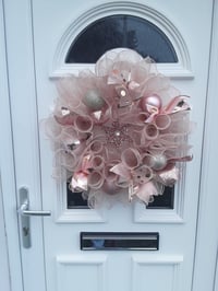 Image 2 of Rose gold Star Christmas Wreath, Wall Decor, Rose gold Door Wreath