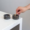 Black Set of Terrazzo Tea Light Candle Holders