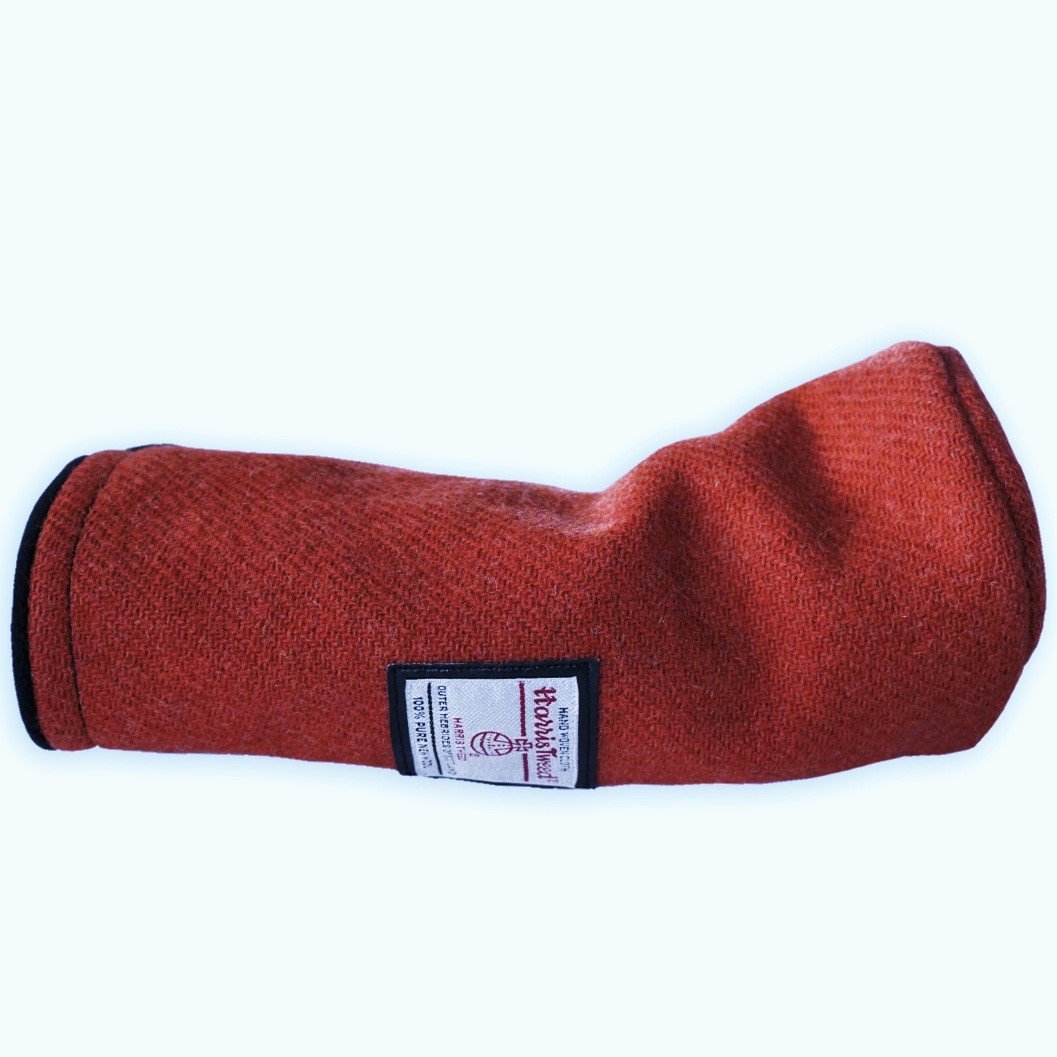Golf Headcover HARRIS TWEED Premium Head Cover in Rusty Red/Burnt