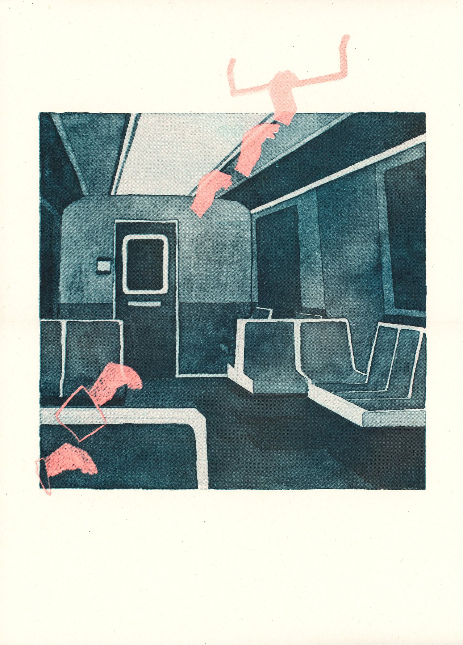 Lonely Commute - A3 Riso Print