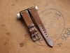 Bourbon Horween Shell Cordovan watch band - simple stitching