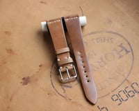 Image 2 of Bourbon Horween Shell Cordovan watch band - simple stitching