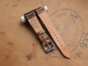 Bourbon Horween Shell Cordovan watch band - simple stitching