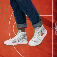 Image 3 of "Knotty, Netty, Thready, & Shreddy" men’s high top canvas shoes