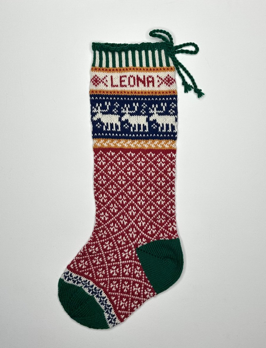 Image of Reindeer Christmas Stocking