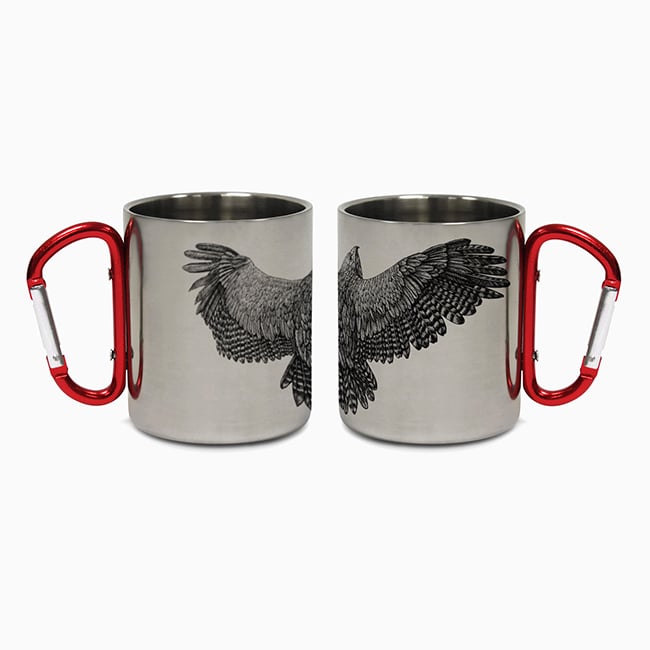 Bald Eagle Wrap Carabiner Steel Mug