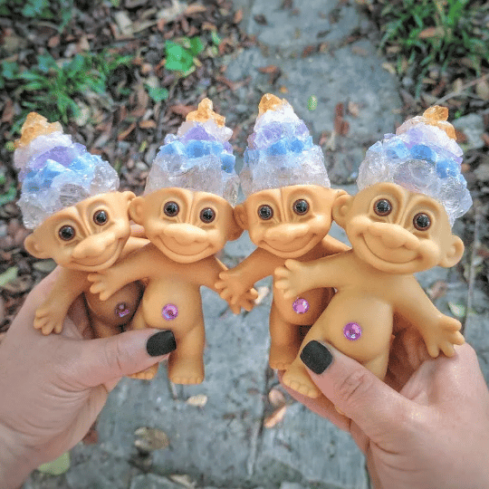 MADE TO ORDER: Rainbow Crystal Troll Adult 6"