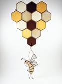 Queen Honey Bee Stained Glass Suncatcher