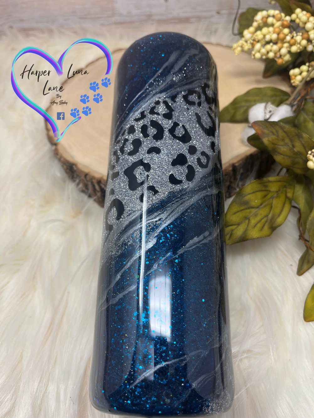 Image of 30oz Blue Leopard Tumbler