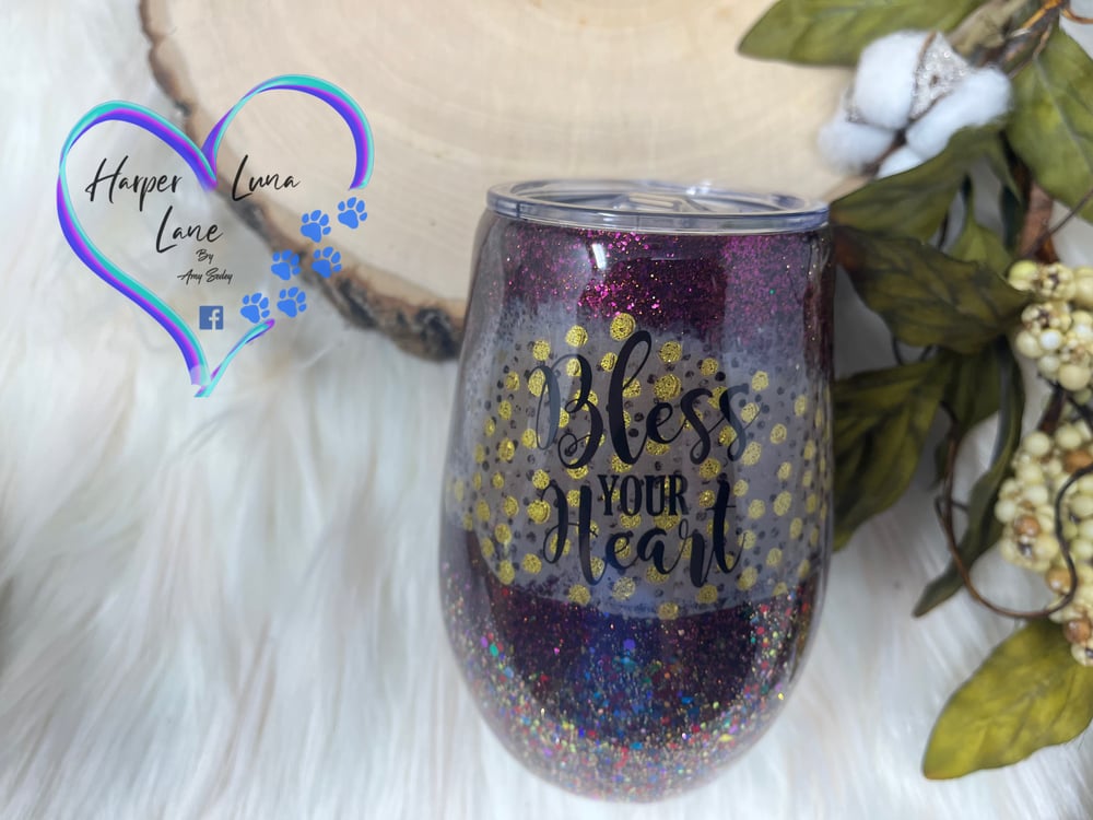 Image of 14oz Bless Your Heart Wine Tumbler