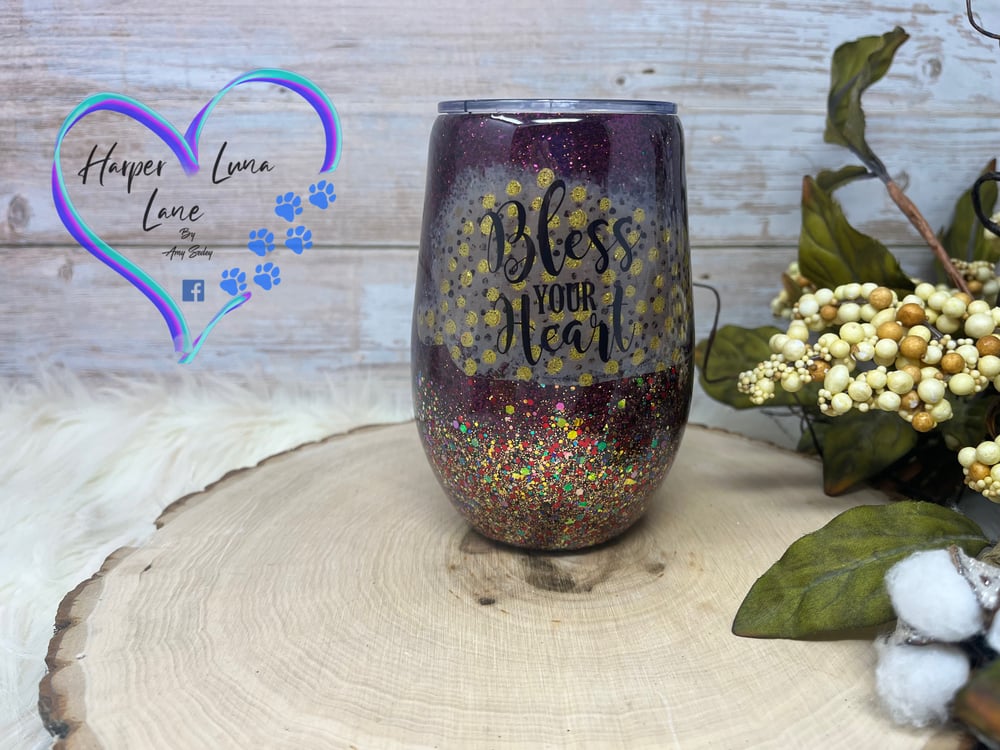 Image of 14oz Bless Your Heart Wine Tumbler