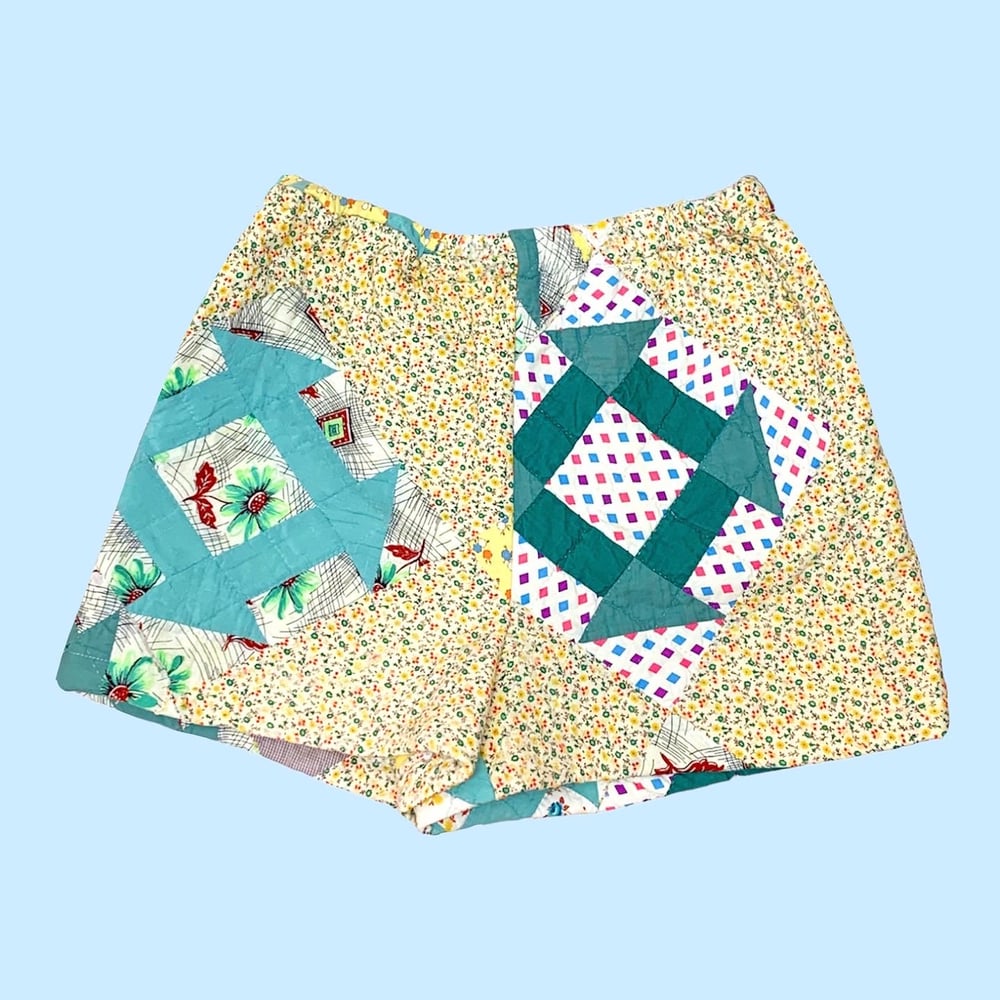 Image of Quilt Shorts — Yellow & Teal