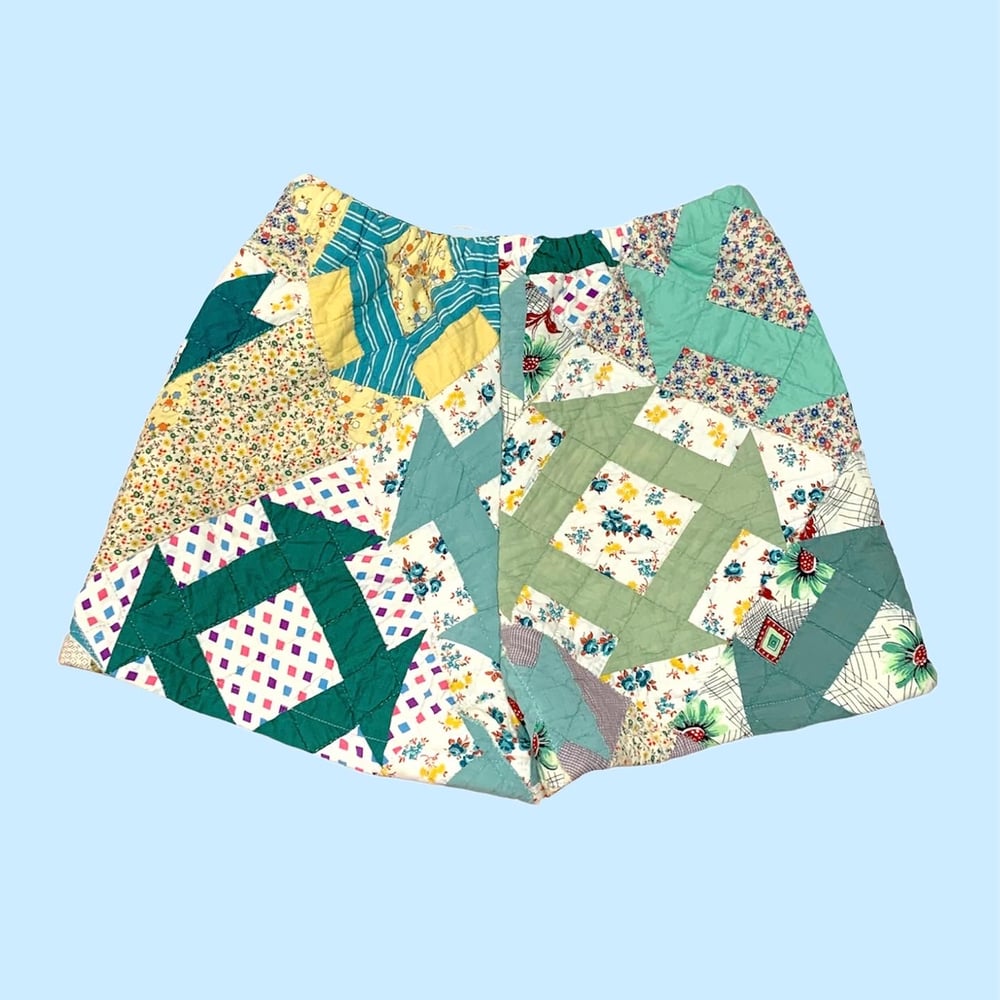 Image of Quilt Shorts — Yellow & Teal