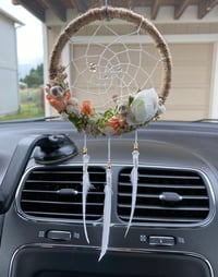 Image 1 of Rearview Mirror Dreamcatcher - Skull
