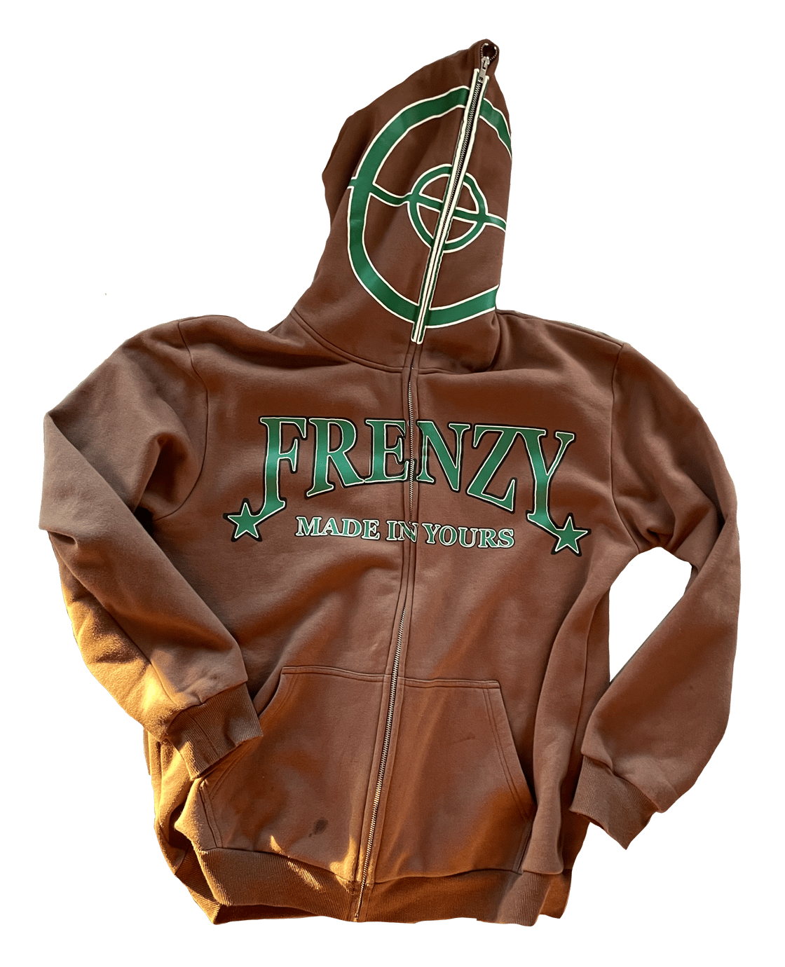 Image of Brown Full Face Frenzy Zip Up