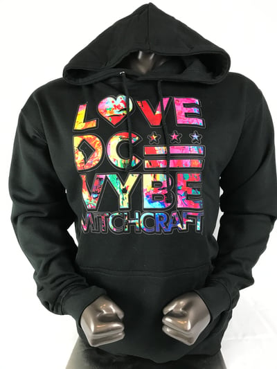 Image of LOVE DC GOGO MITCHCRAFT X DC VYBE -black "VYBE"  Hood