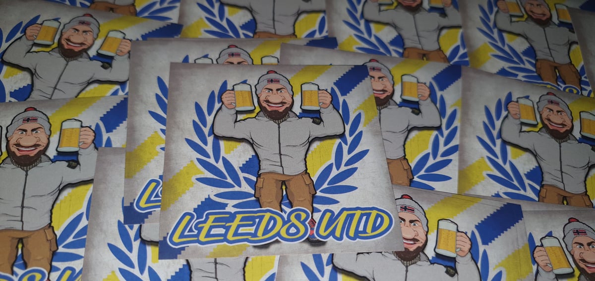 Pack of 25 7x7cm Leeds United/Beer Football/Ultras Stickers.