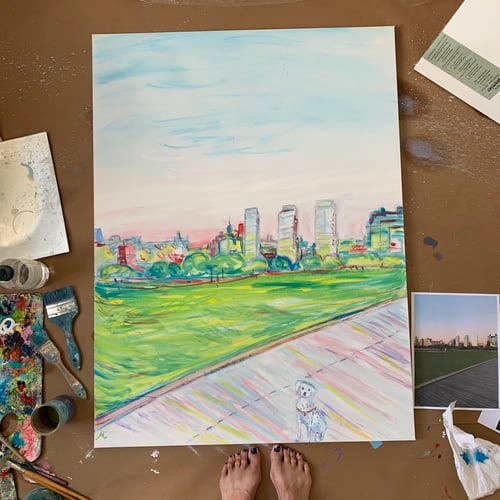 Image of Perry Pier 30" x 40" painting