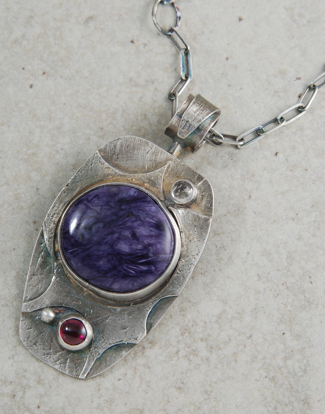 Image of Charoite and Garnet